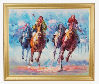 Oil Painting Horse Racing, HD Png Download, Free Download