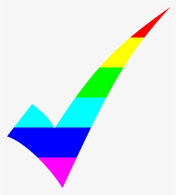 Tick With Big Image - Rainbow Check Mark Gif, HD Png Download, Free Download