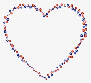 Red And Blue Floral Heart - Portable Network Graphics, HD Png Download, Free Download