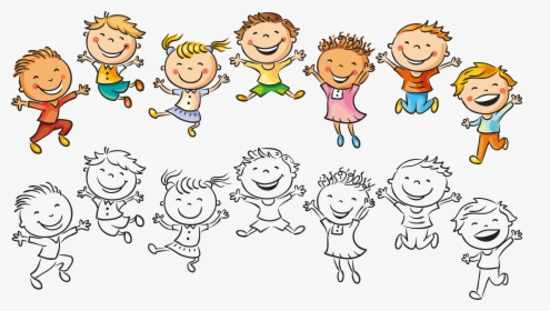 Vector Illustration Children Jumping Child Drawing - Kids Drawing Png, Transparent Png, Free Download
