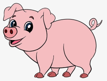 Pics Of Group Coloring - Draw A Cute Pig Easy Step By Step, HD Png Download, Free Download