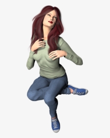 Png Girl In Jeans, Transparent Png, Free Download