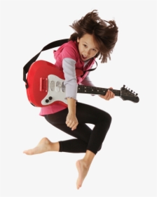 Gilba Way Girl With Elec Guitar Pic Clipped Rev 1 Reduced - Girl, HD Png Download, Free Download