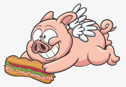 Transparent Pig - Flying Pig Cartoon Png, Png Download, Free Download