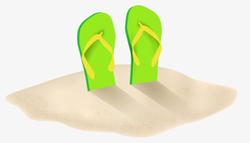 Flip Flops In Sand Clipart, HD Png Download, Free Download