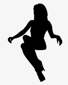 Woman Sitting Down Silhouette Png, Transparent Png, Free Download