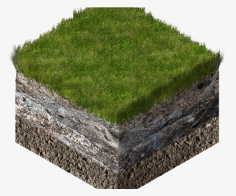 3d Isometric Soil And Grass Cube Cross Section Stock - Isometric Grass, HD Png Download, Free Download