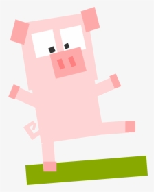Square Animal Cartoon Pig Clip Arts - Animals Made Out Of Squares, HD Png Download, Free Download