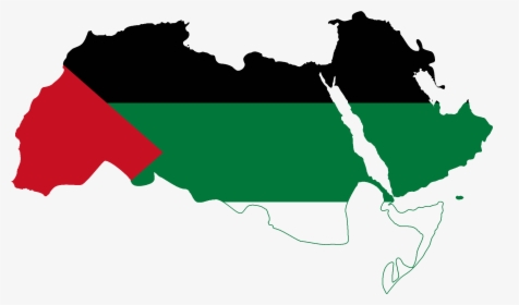 Flag Map Of The Arabic Language - Arab World Map Blank, HD Png Download, Free Download