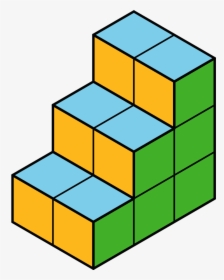 Twelve Cubes Are Stacked To Make This Figure, HD Png Download, Free Download