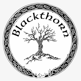 Blackthorn Logo Round - Black Thorn Tree Illustration, HD Png Download, Free Download