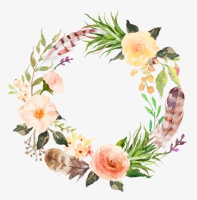 Flower Clip Art - Watercolour Floral Wreath Png, Transparent Png, Free Download