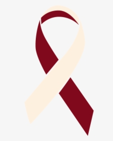 Burgundy And Ivory Colored Oral Cancer Ribbon - Throat Cancer Ribbon Color, HD Png Download, Free Download