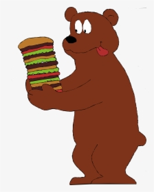 Bear Eating A Hamburger, HD Png Download, Free Download