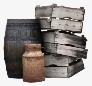 Boxes, Wooden Boxes, Barrel, Pot, Milk Can, Old - Barrel Boxes, HD Png Download, Free Download