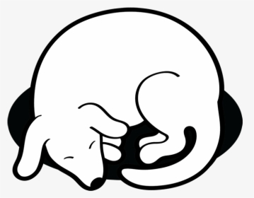 Dog Sleeping Clipart Black And White - Sleeping Dog Clip Art, HD Png Download, Free Download