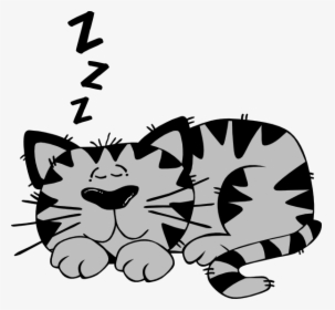 Clip Art At Clker - Sleeping Cat Clipart Black And White, HD Png Download, Free Download