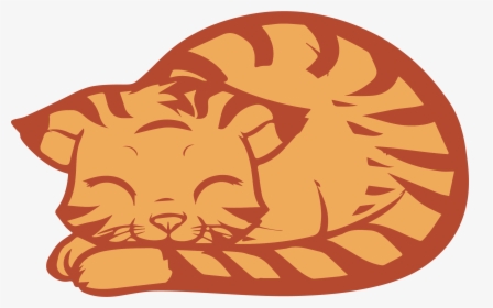 Download Sleeping Cat Clipart Png - Cartoon Cat Sleeping Drawing, Transparent Png, Free Download
