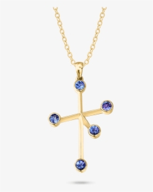 Southern Cross Tube Set Tanzanite Yellow Gold Pendant - Tanzanite Pendant Necklace South Africa, HD Png Download, Free Download