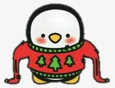 #penguin #christmas #christmassweater - Cartoon, HD Png Download, Free Download