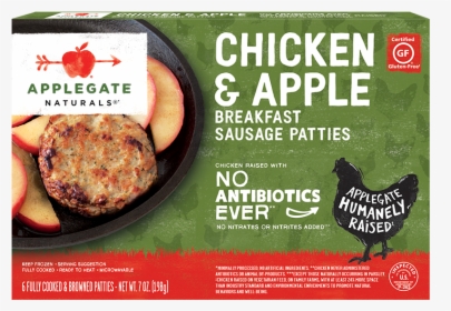 Nat - Chicken - Apple - Patties Front - Applegate Chicken Breakfast Sausage, HD Png Download, Free Download