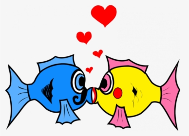 Kissing Fish Clipart Banner Free Download Two Kissing - 2 Fish Kissing Clipart, HD Png Download, Free Download