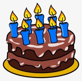Happy Birthday Cake With Candles Clipart Png Black - Birthday Cake Clipart 5, Transparent Png, Free Download