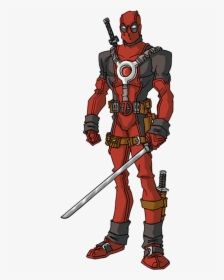 Deadpool Cartoon With Sword, HD Png Download, Free Download