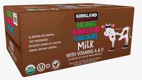 Kirkland Signature Organic Reduced Fat Chocolate Milk - Kirkland Chocolate Milk, HD Png Download, Free Download