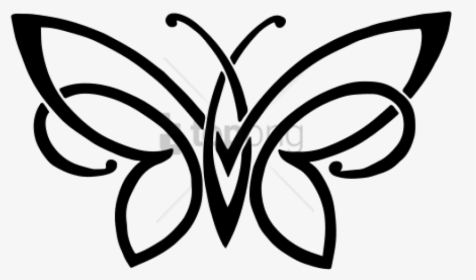 Free Png Simple Butterfly Tattoo Png Image With Transparent - Pencil Simple Butterfly Drawing, Png Download, Free Download
