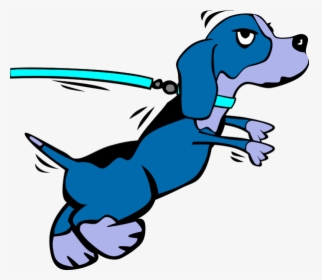 Girl Running With Dog Clipart Clip Royalty Free Download - Dog On Leash Cartoon, HD Png Download, Free Download