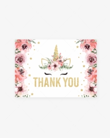 Transparent Pink Thank You Png - Unicorn Invitation Baby Shower Bundle For Girl Pink, Png Download, Free Download
