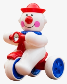White Toy On Bike - Cartoon, HD Png Download, Free Download