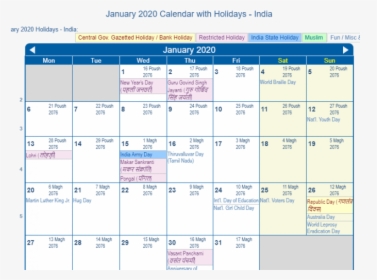 February 2020 Calendar With Holidays, HD Png Download, Free Download