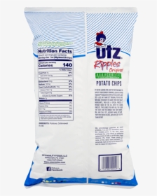 Utz Potato Chips, Reduced Fat Ripples Original - Utz Original Potato Chips Nutrition Facts, HD Png Download, Free Download