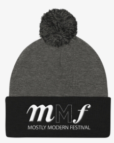 Mmf Logo White Transparent 01 Mockup Front Dark Heather - Knit Cap, HD Png Download, Free Download