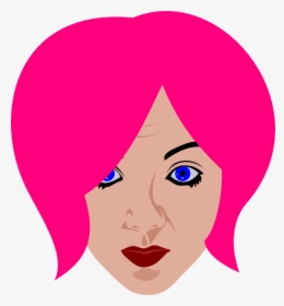 Pink Haired Woman Svg Clip Arts - Pink Hair Clip Art, HD Png Download, Free Download