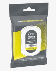 Dove Men Care Deodorant Wipes Active Fresh 25ct Left - Dove Deodorant Wipes 10, HD Png Download, Free Download
