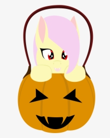 Flutterbat In A Pumpkin Bucket - Cartoon, HD Png Download, Free Download
