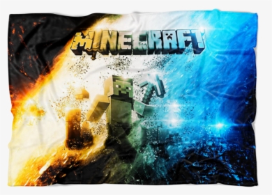 Minecraft Fleece Blanket Steve Color Commando Black - Minecraft, HD Png Download, Free Download