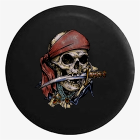 Pirate Skeleton With Sword And Treasure Rv Camper Spare - Pirate Skulls Tattoo Design, HD Png Download, Free Download
