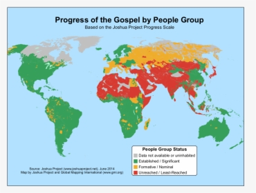 Ureached People Progress - Baptist World Map, HD Png Download, Free Download