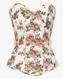 Refined Old Rose Print Overbust Corset , Png Download - Transparent Background Corset Png, Png Download, Free Download