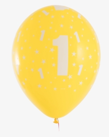 #1 Birthday Balloon Yellow - Balloon, HD Png Download, Free Download