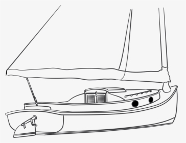 Line Art,watercraft,catketch - Barca A Vela Con Mitore Disegno, HD Png Download, Free Download