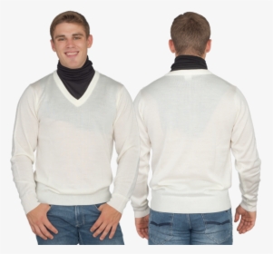 Crazy Cousin White V-neck Sweater With Black Dickey - Gentleman, HD Png Download, Free Download
