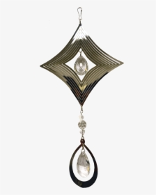 Diamond Silver Spinner With Hanging Crystal Drop 24 - Locket, HD Png Download, Free Download