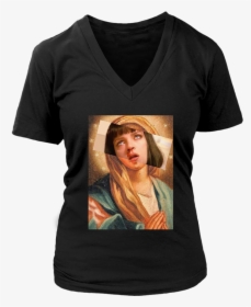 Pulp Fiction Virgin Mary Mia Wallace T-shirt - Thurman Pulp Fiction Overdose, HD Png Download, Free Download