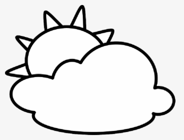 Sun And Clouds Clipart Black And White , Png Download - Sunny Clipart Black And White, Transparent Png, Free Download
