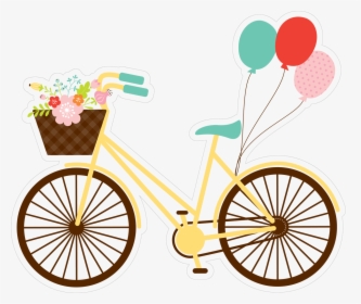 Bike With Balloons Print & Cut File - Bike Illustration, HD Png Download, Free Download